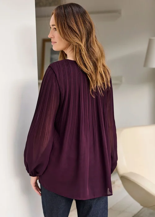 Cotton Traders Mulberry Pleated Chiffon Blouse - 20 Image 3