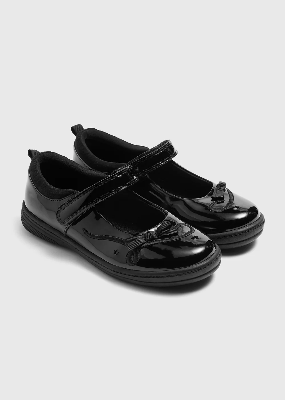 Girls Black Patent Light Up School Shoes (Younger 9-Older 2) - 8 infants Image 1