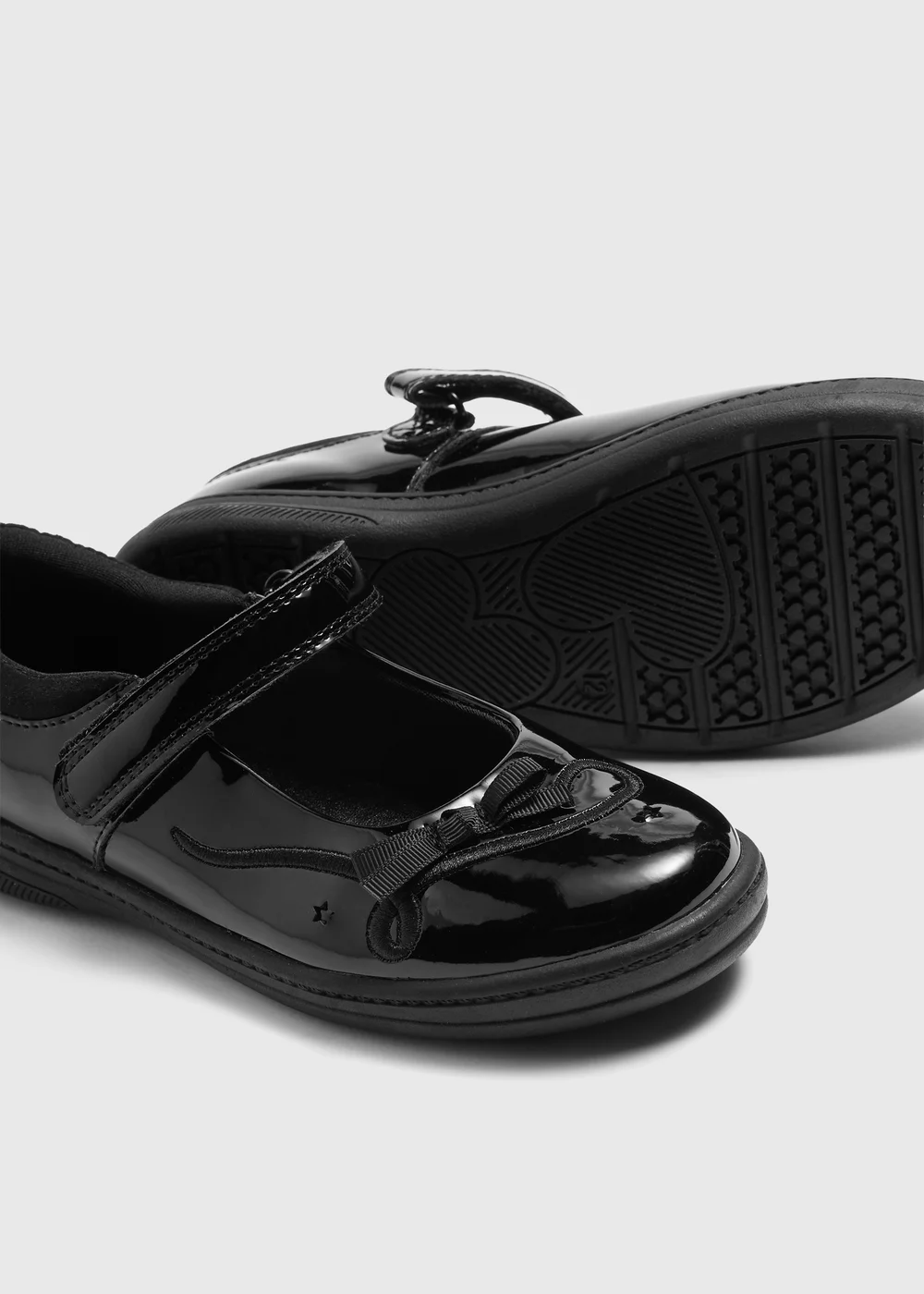 Girls Black Patent Light Up School Shoes (Younger 9-Older 2) - 8 infants Image 2