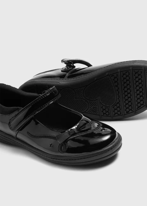 Girls Black Patent Light Up School Shoes (Younger 9-Older 2) - 8 infants Image 2