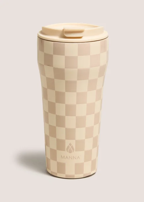 Cream Check Cafe Tumbler Bottle Image 1