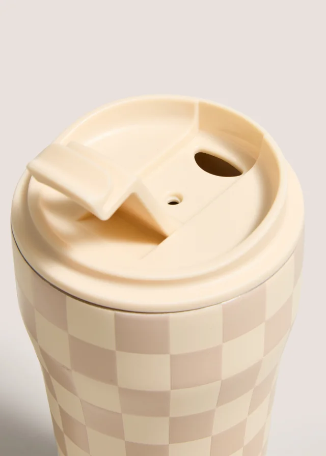 Cream Check Cafe Tumbler Bottle