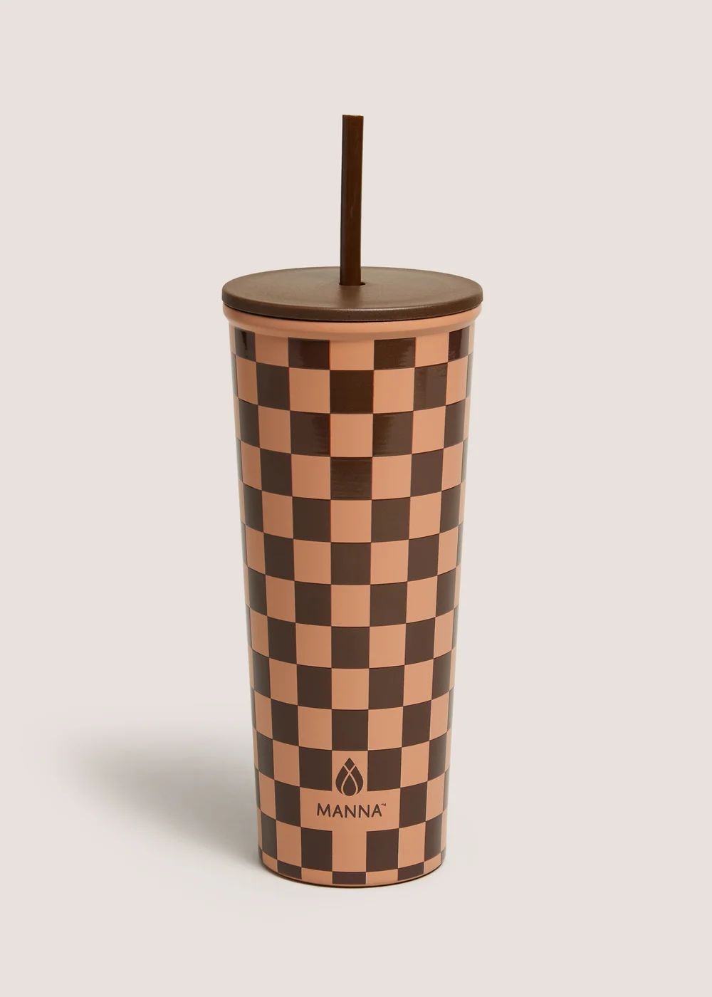 Brown Check Tumbler Bottle Image 1