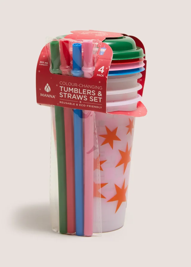 4 Pack Patterned Colour Changing Tumblers