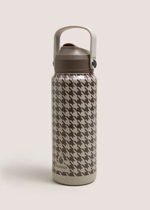 Beige Houndstooth Tumbler Bottle Image 1
