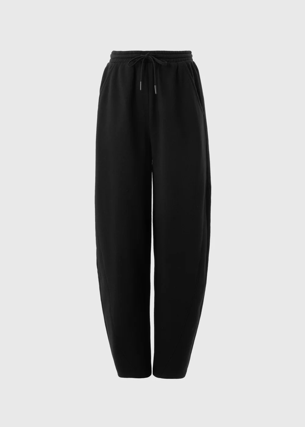Black Barrel Leg Jogging Bottoms - Small Image 1