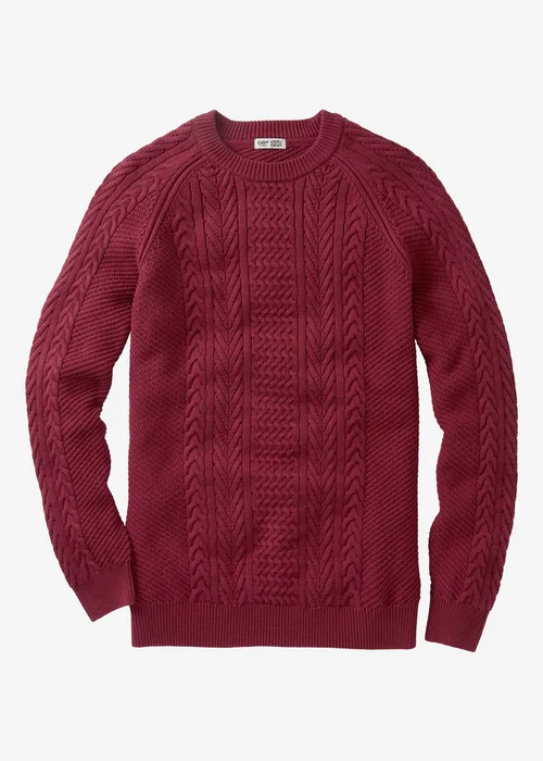 Cotton Traders Ruby Cotton Textured Cable Crew Neck Jumper - 2XL Image 4