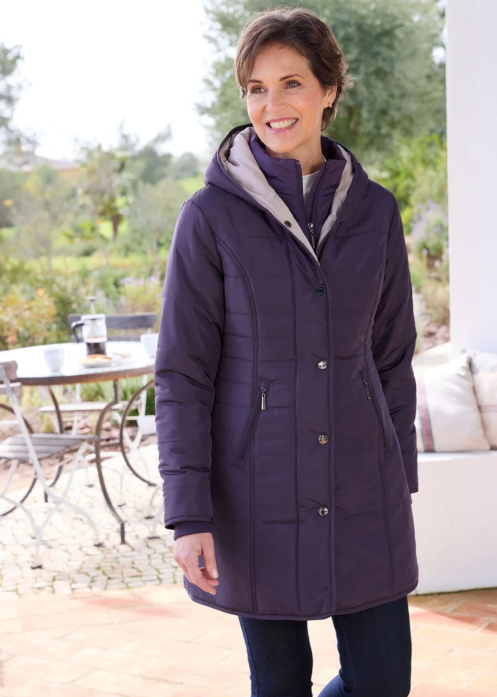 Cotton Traders Blackcurrant Padded Hooded Jacket - 22 Image 2