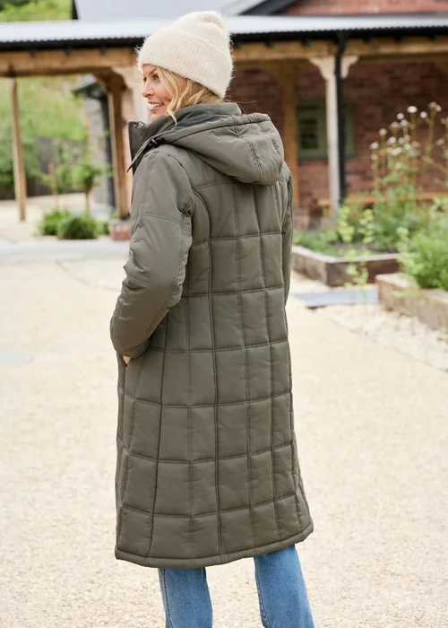 Cotton Traders Dark Forest Long Padded Hooded Coat - 8 Image 3