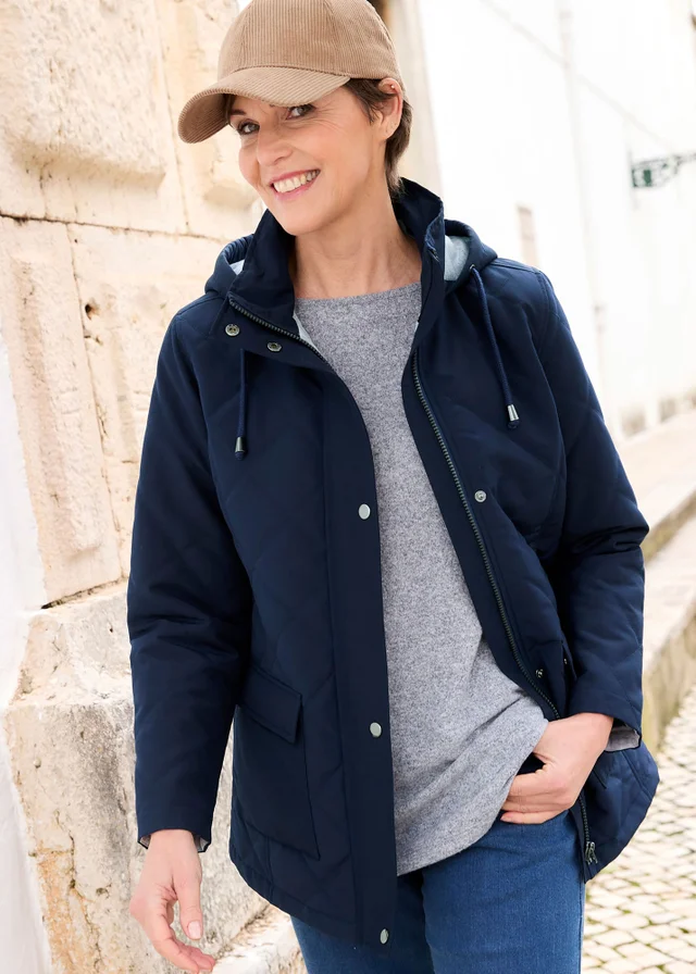 Cotton Traders Navy Showerproof Padded Jacket