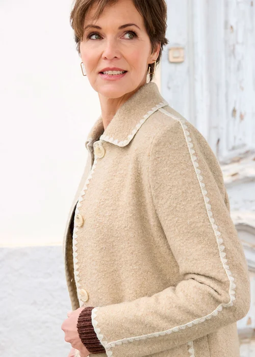 Cotton Traders Stone Wool Look Jacket With Patch Pockets - 20 Image 4