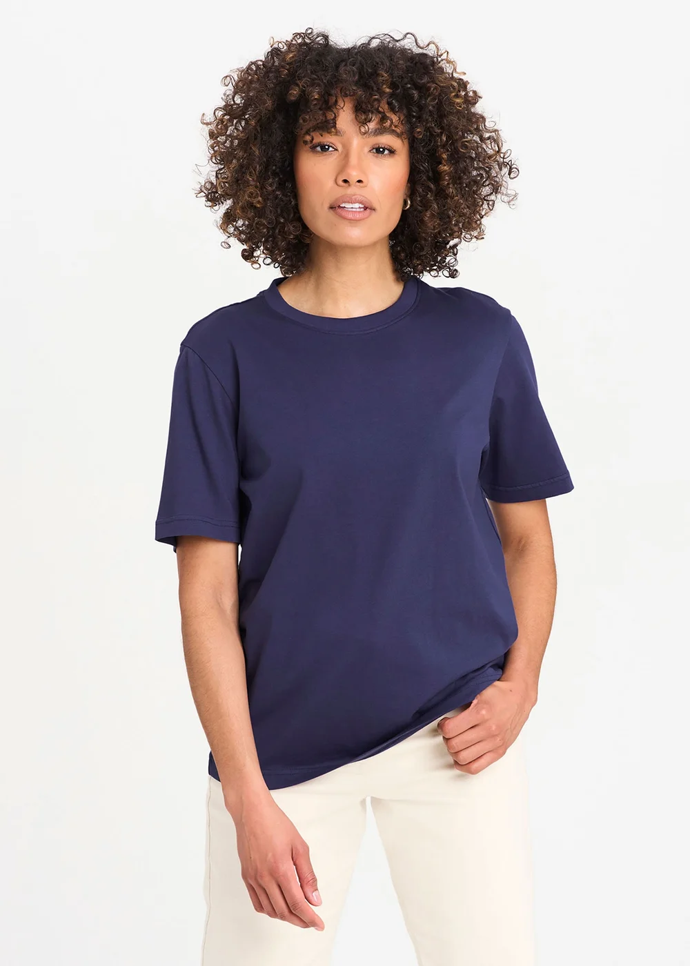 Cotton Traders Marine Crew Neck T-Shirt - S Image 1