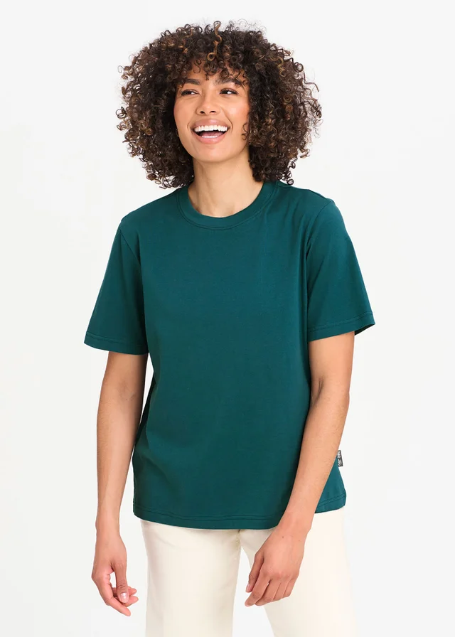 Cotton Traders Dark Teal Crew Neck T-Shirt