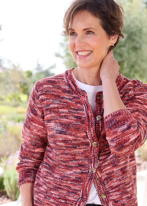 Cotton Traders Rose Chenille Crew Neck Cardigan - 22 Image 4