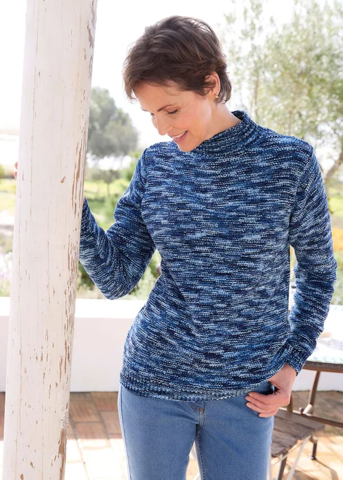 Cotton Traders Navy Chenille Tunic Jumper - 22 Image 2