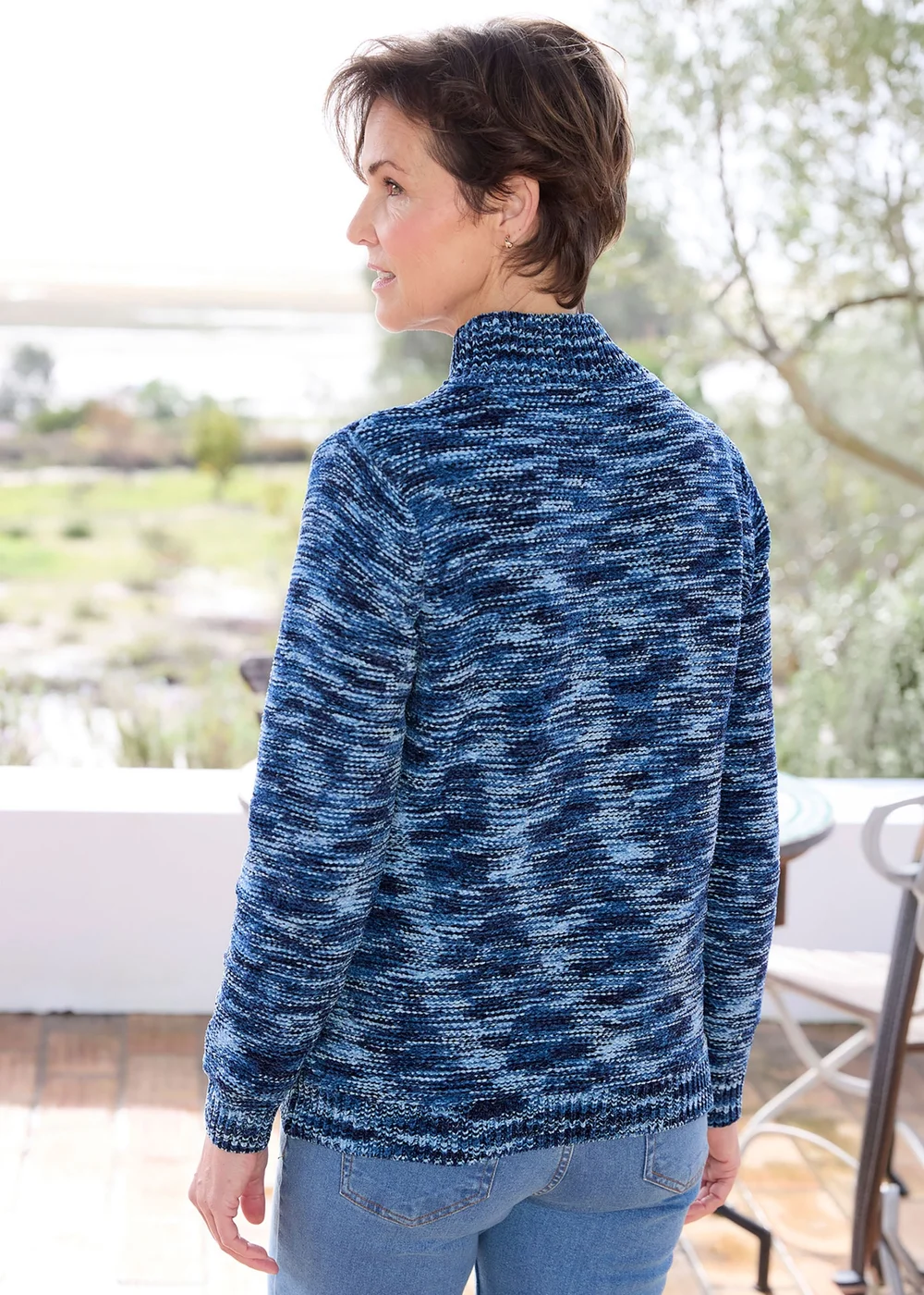 Cotton Traders Navy Chenille Tunic Jumper - 22 Image 3