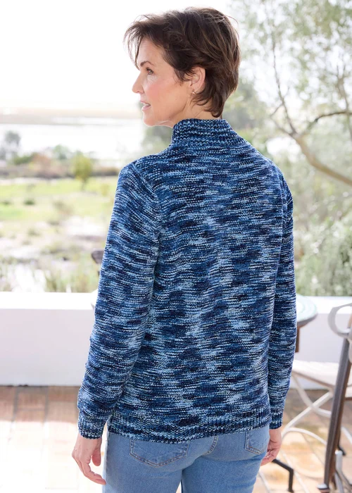 Cotton Traders Navy Chenille Tunic Jumper - 22 Image 3