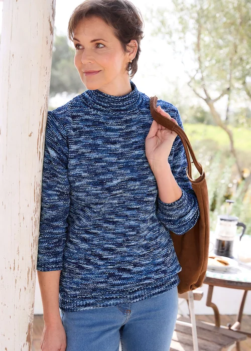 Cotton Traders Navy Chenille Tunic Jumper - 22 Image 1