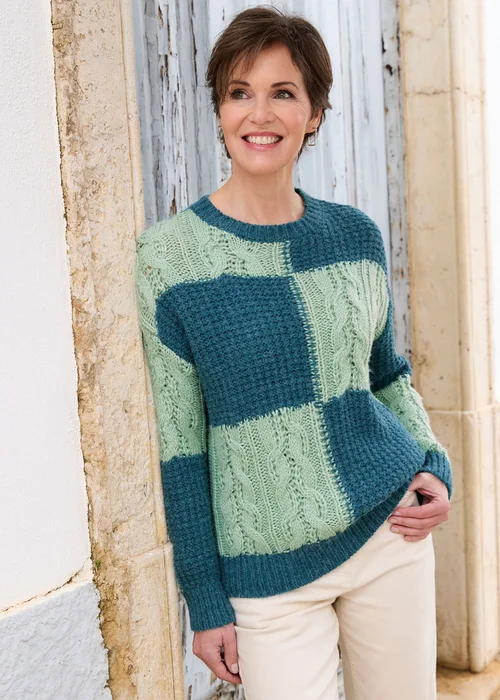 Cotton Traders Kingfisher Patchwork Jumper - 18 Image 2