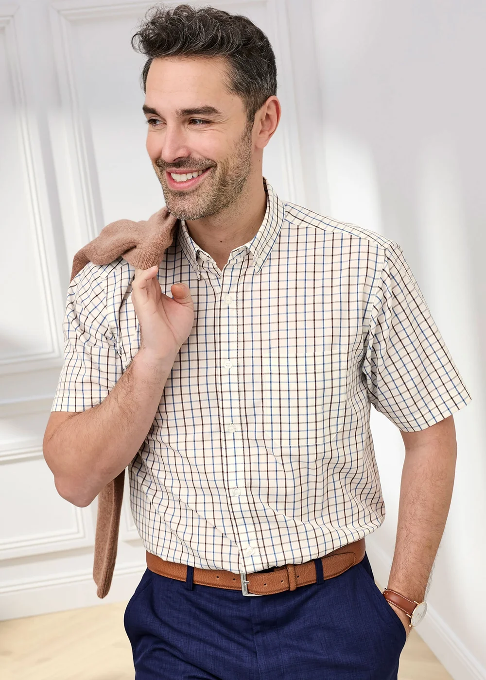 Cotton Traders Bark Short Sleeve Easy-care Shirt - 2XL Image 1