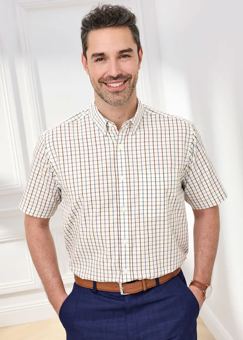 Cotton Traders Bark Short Sleeve Easy-care Shirt - 2XL Image 2