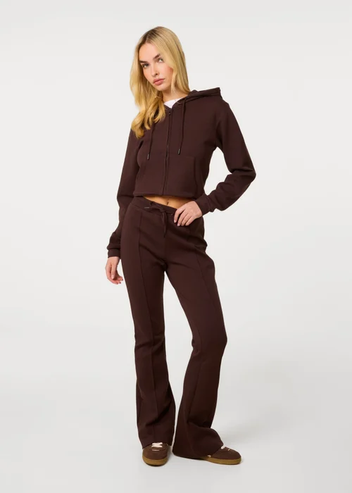 Pink Vanilla Brown Pin Tuck Jersey Flares - L Image 1