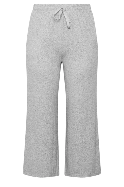 Yours Curve Grey Tie Waist Trousers - 26-28 Image 5