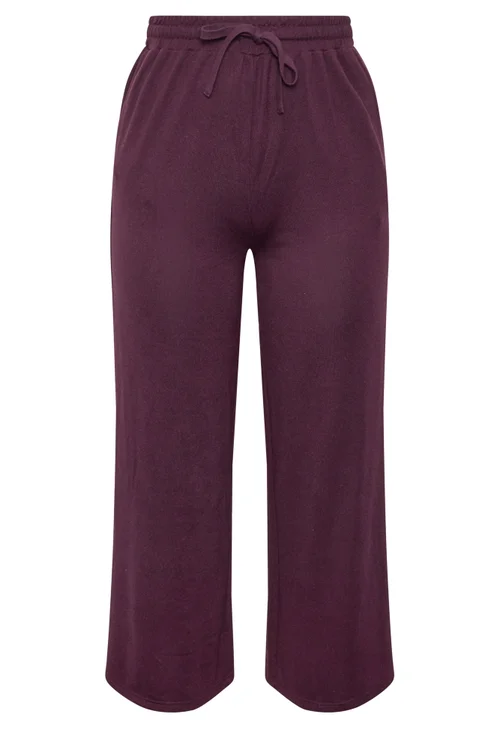 Yours Curve Purple Tie Waist Trousers - 22-24 Image 5