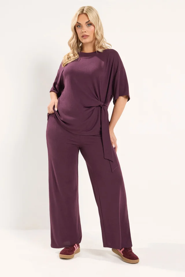 Yours Curve Purple Side Knot Soft Touch Top