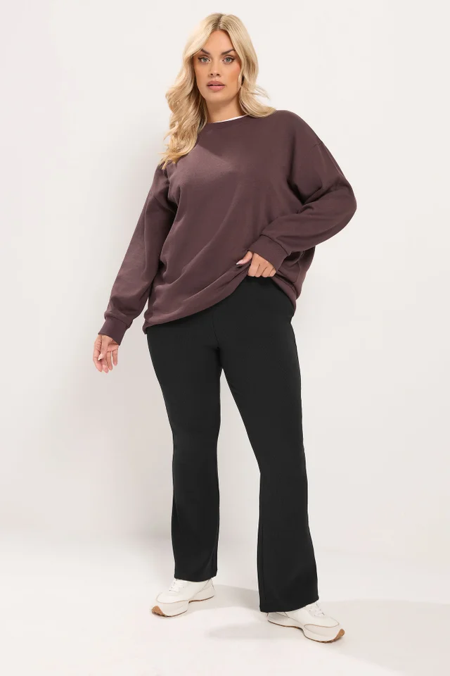 Yours Curve Black Flare Leggings
