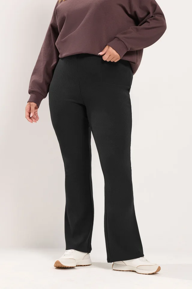 Yours Curve Black Flare Leggings