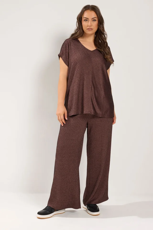 Yours Curve Chocolate Brown Formal Trousers