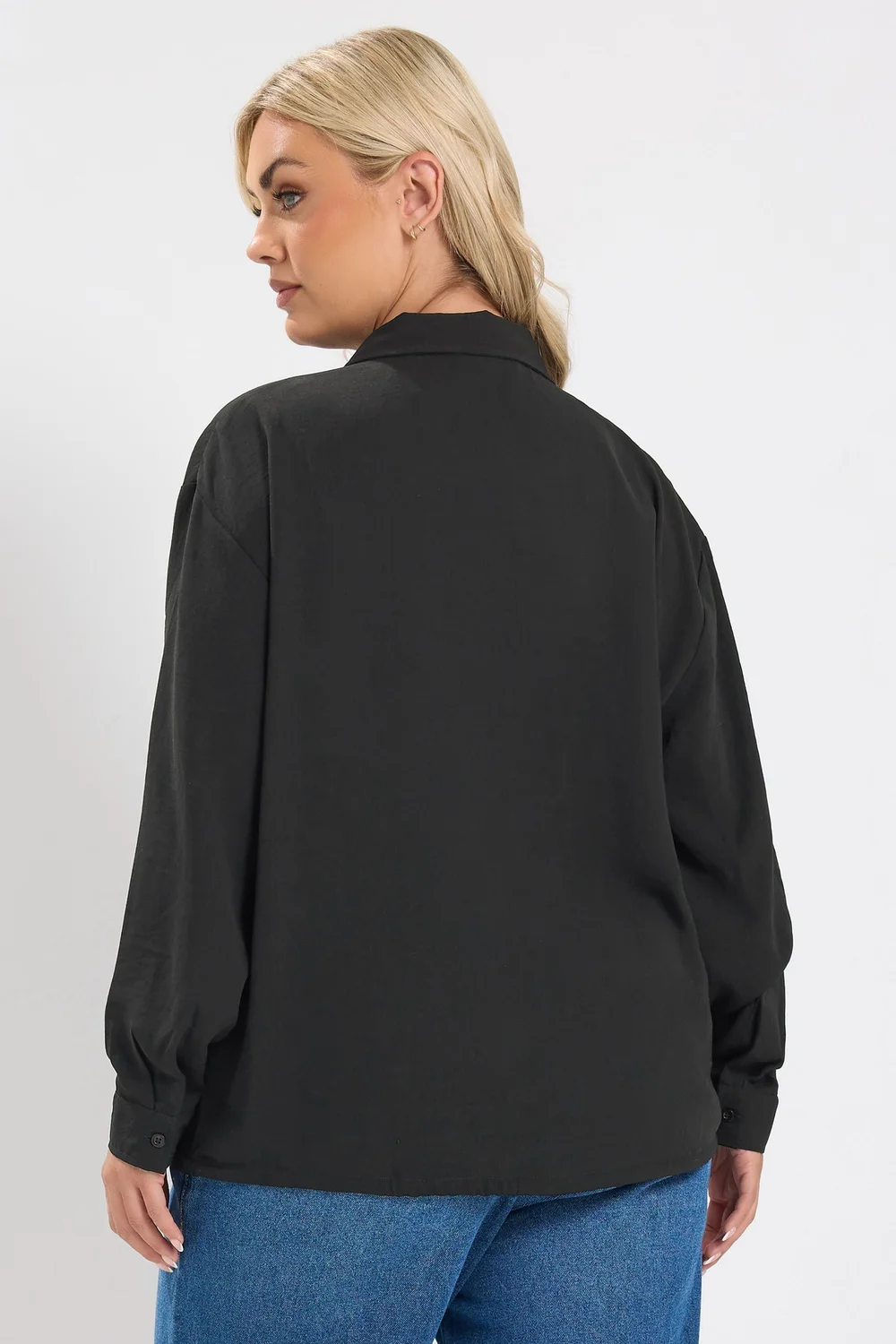 Yours Curve Black Utility Long Sleeve Shirt - 16 Image 4