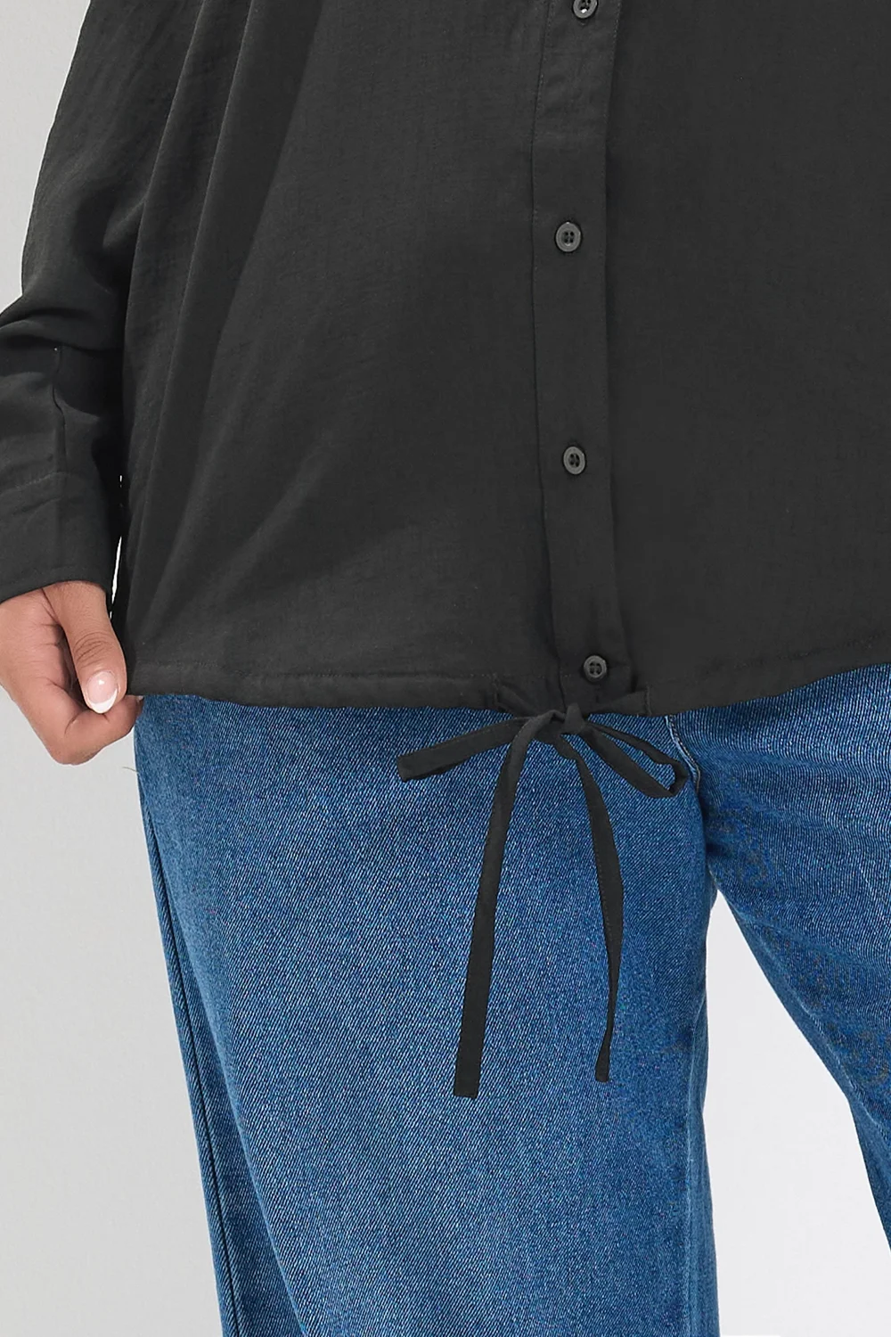 Yours Curve Black Utility Long Sleeve Shirt - 16 Image 5