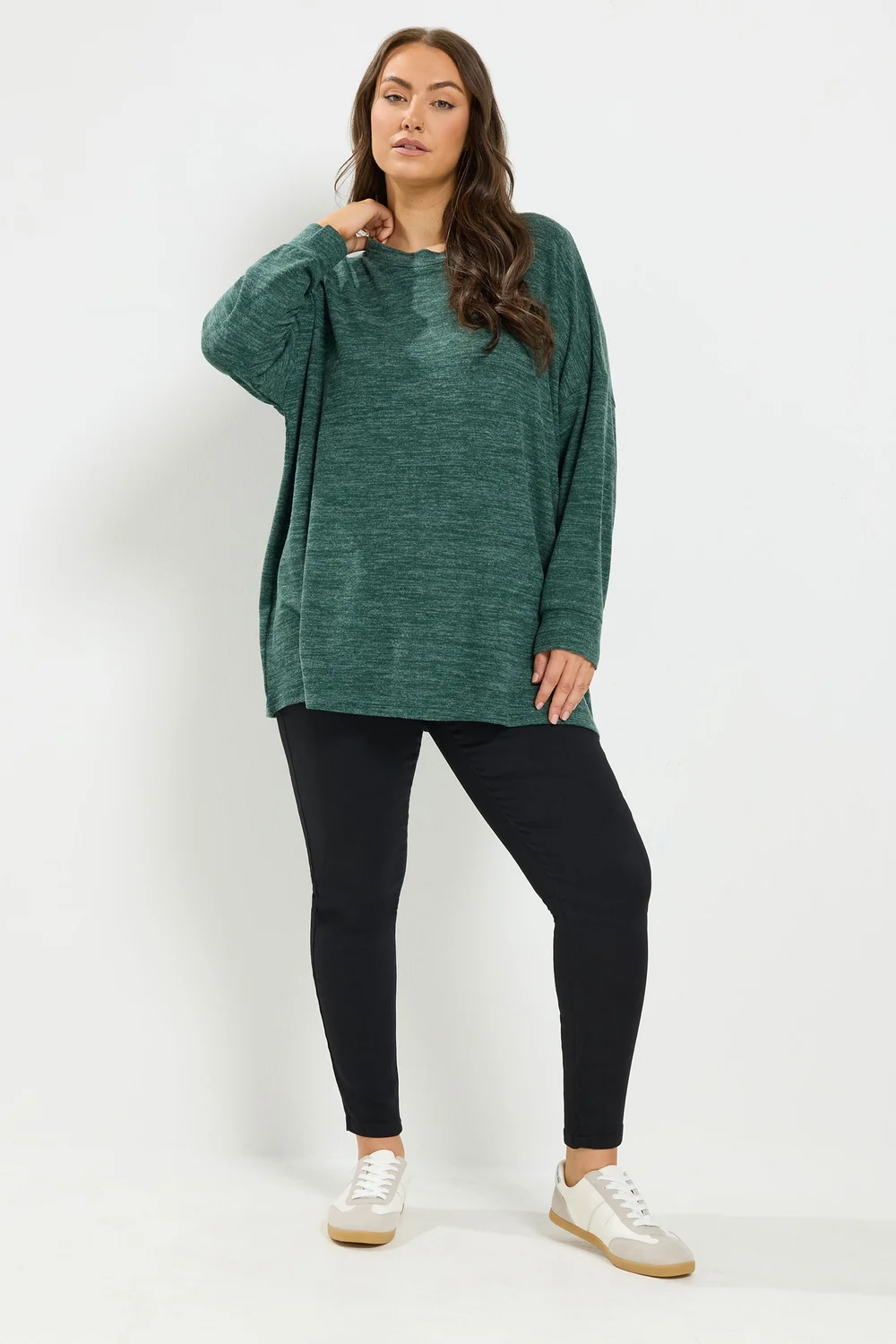 Yours Curve Green Soft Touch Jumper - 22-24 Image 2