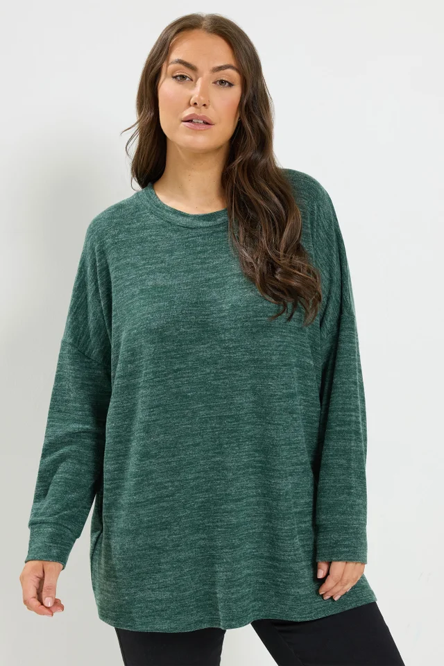 Yours Curve Green Soft Touch Jumper