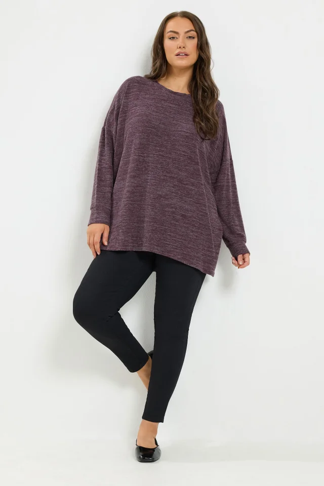 Yours Curve Purple Soft Touch Long Sleeve Jumper