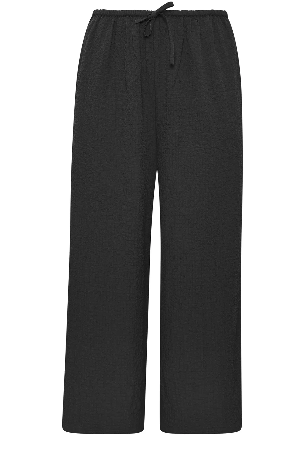 Yours Curve Black Texture Wide Leg Trousers - 18/L28 Image 5
