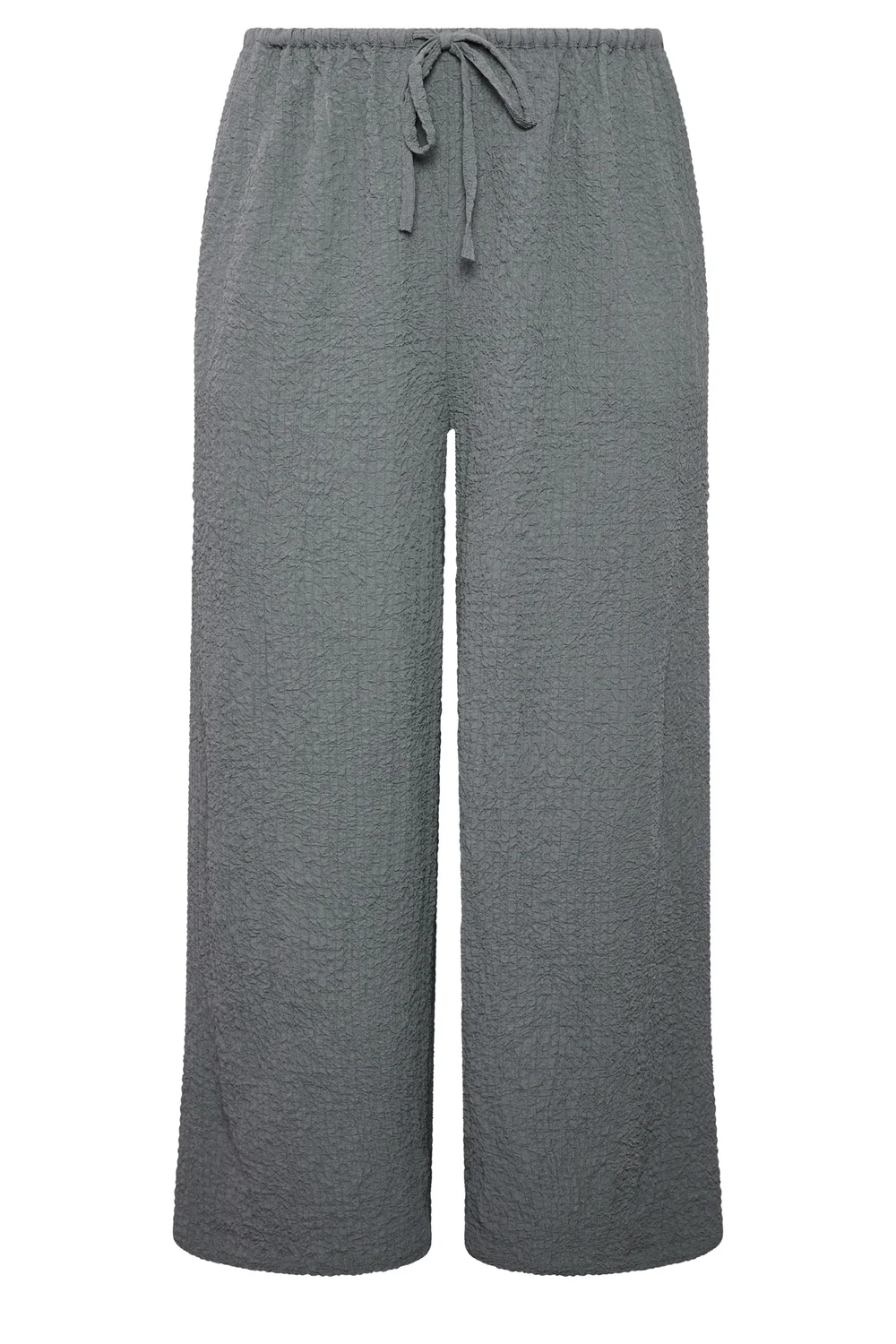 Yours Curve Grey Texture Wide Leg Trousers - 14/L28 Image 5