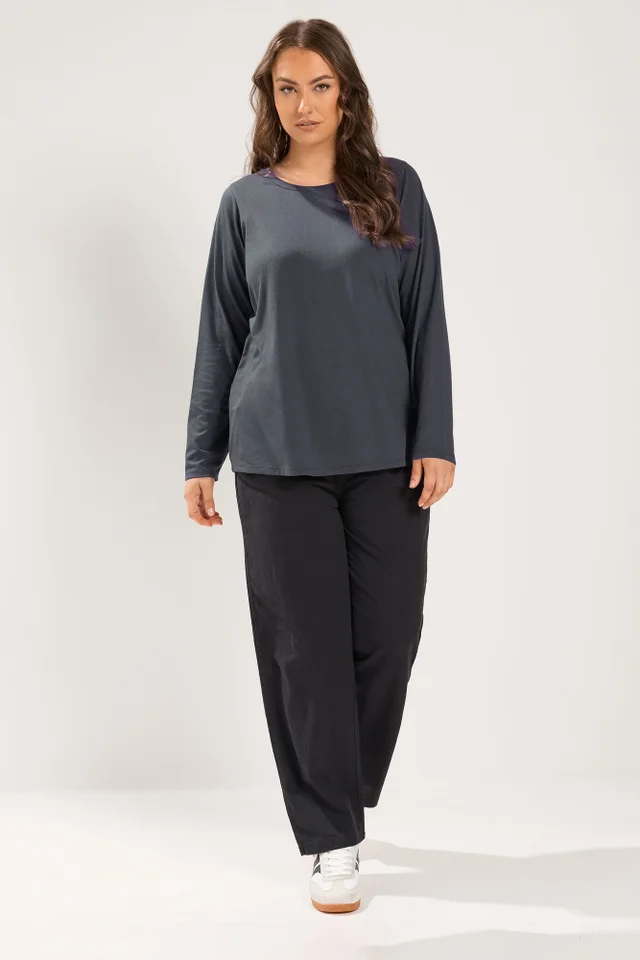 Yours 2 Pack Curve Grey & Blue Long Sleeve T-Shirts