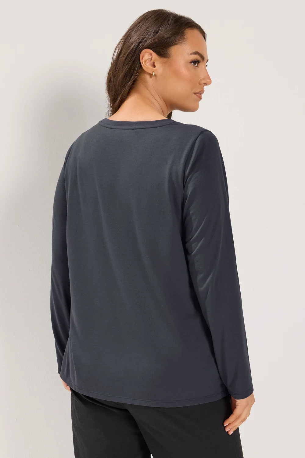 Yours 2 Pack Curve Grey & Blue Long Sleeve T-Shirts - 26-28 Image 4