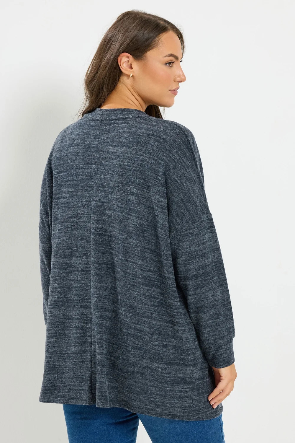 Yours Curve Blue Soft Touch Jumper - 26-28 Image 3