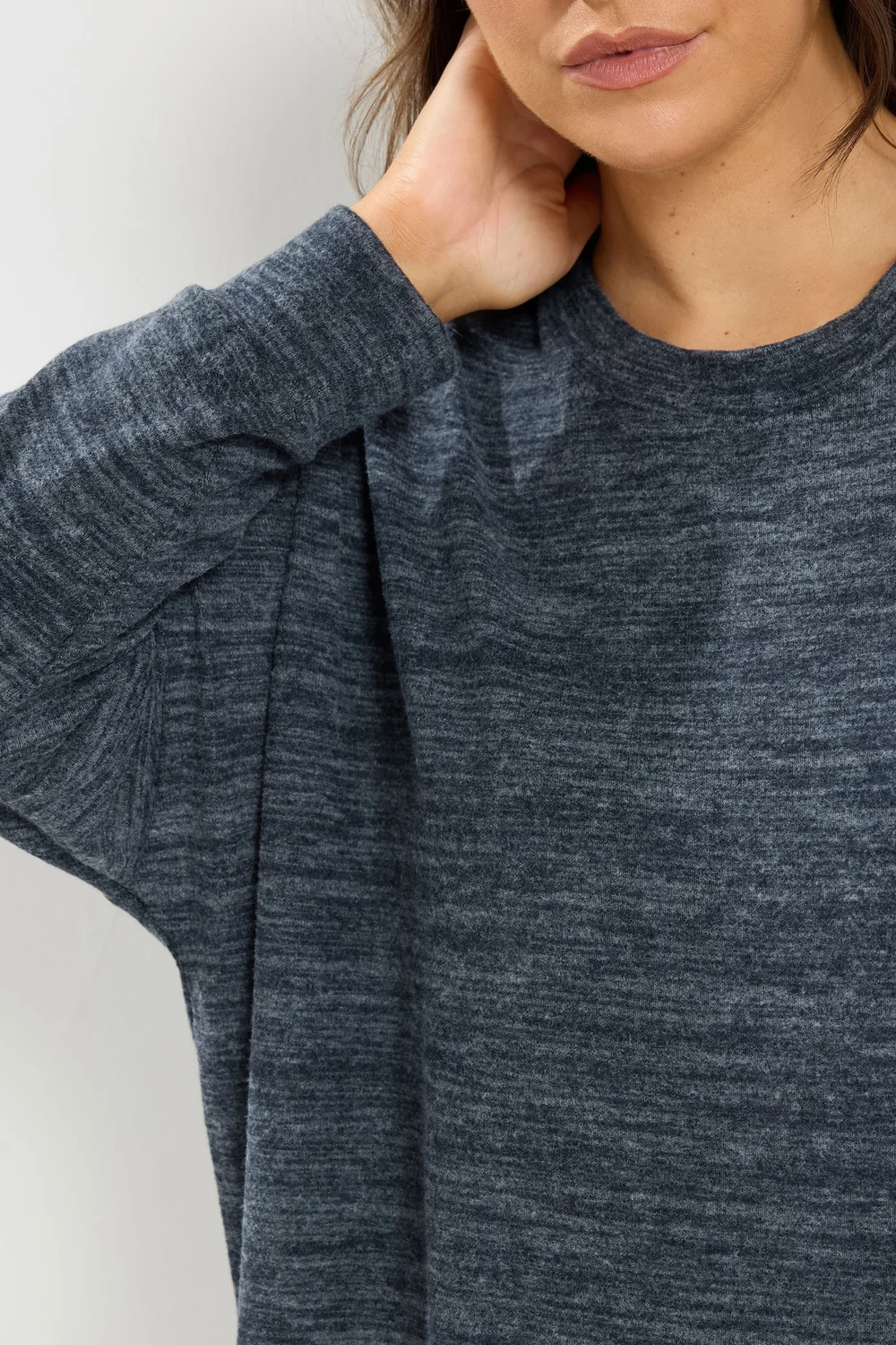 Yours Curve Blue Soft Touch Jumper - 26-28 Image 4