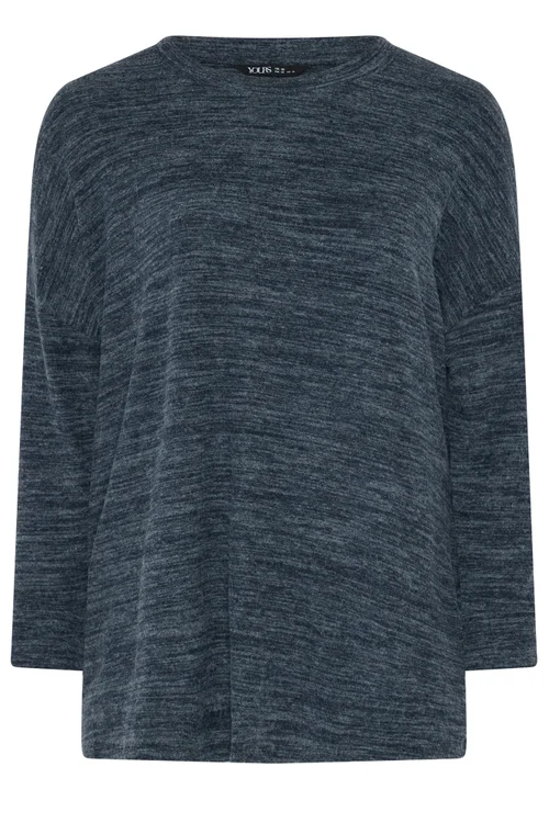 Yours Curve Blue Soft Touch Jumper - 26-28 Image 5