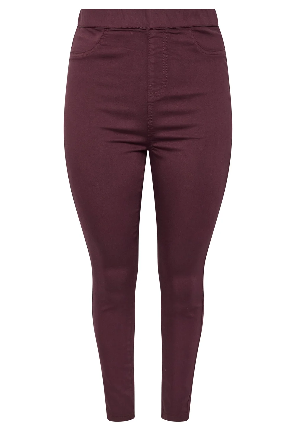 Yours Curve Burgundy Red Pull On Jenny Jeggings - 18 Image 5
