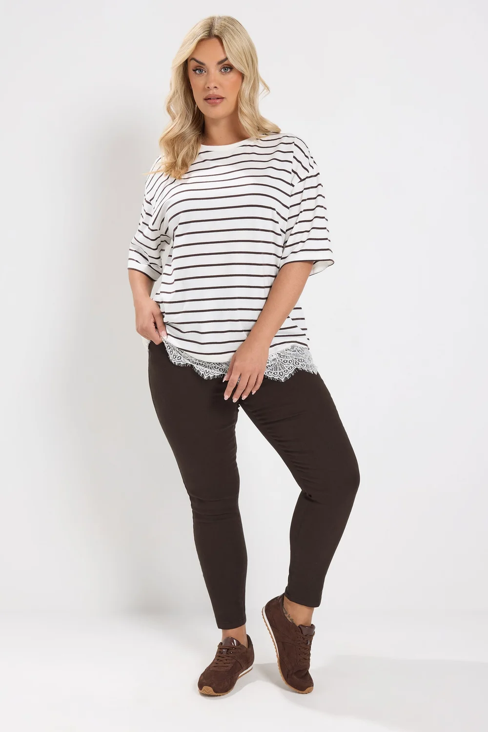 Yours Curve Chocolate Brown Pull On Grace Jeggings - 20 Image 2