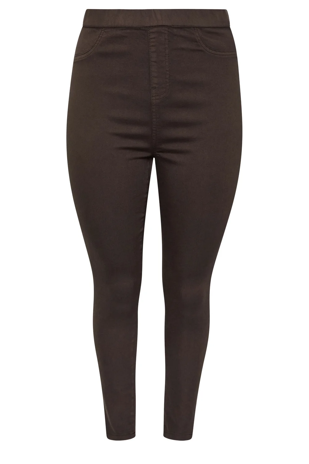 Yours Curve Chocolate Brown Pull On Grace Jeggings - 20 Image 5