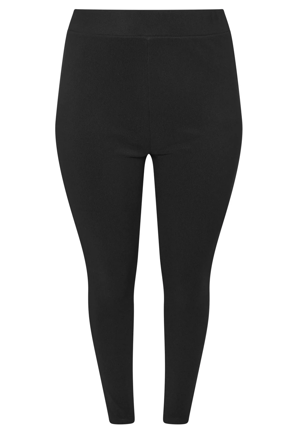 Yours Curve Black Rib Leggings - 22 Image 5