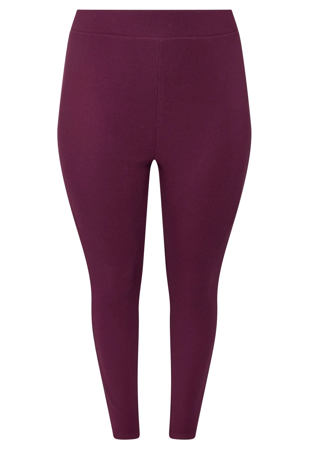 Yours Curve Burgundy Red Rib Leggings - 20 Image 5
