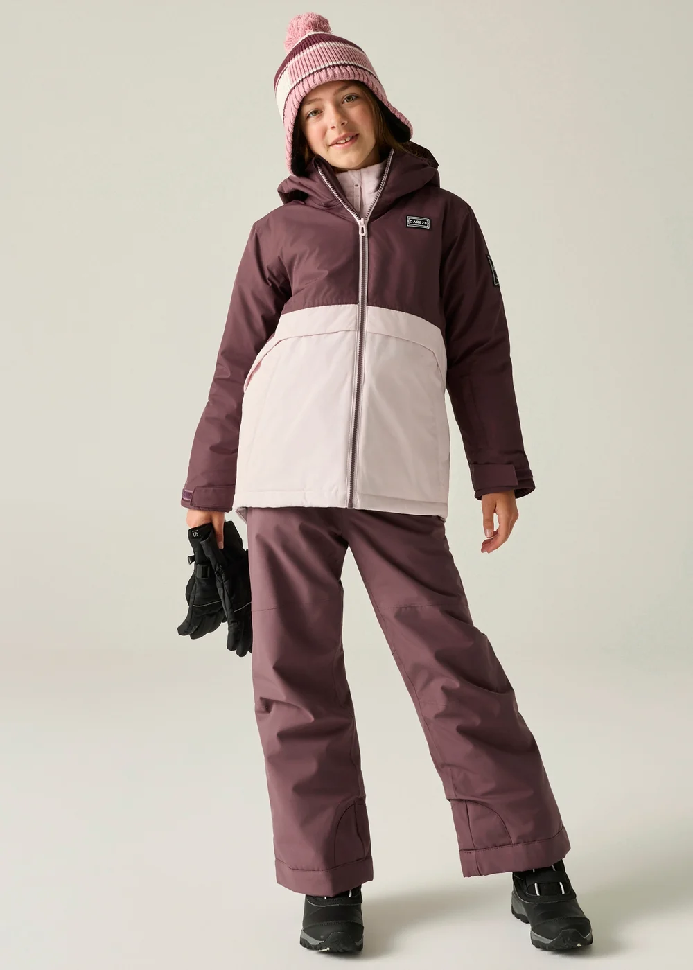 Dare 2b Aubergine Wing It Waterproof Jacket (3-13 years) - 5-6 Yrs Image 2